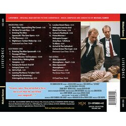 Lifeforce Soundtrack (Michael Kamen) - CD Back cover