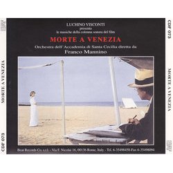 Morte a Venezia Soundtrack (Armando Gil, Gustav Mahler, Franco Mannino, Modest Mussorgsky, Ludwig van Beethoven) - CD Trasero