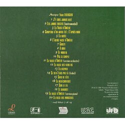 Le Fabuleux destin d'Amlie Poulain Soundtrack (Various Artists, Yann Tiersen) - CD Back cover