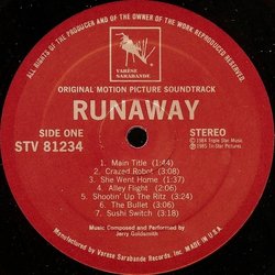Runaway Soundtrack (Jerry Goldsmith) - cd-cartula