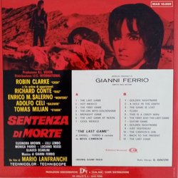 Sentenza di Morte Soundtrack (Gianni Ferrio) - CD Achterzijde