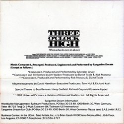 Three O'Clock High Soundtrack (Sylvester Levay,  Tangerine Dream) - CD Back cover