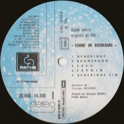 Comme un Boomerang Soundtrack (Georges Delerue) - cd-inlay