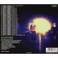 Dov' Anna? Soundtrack (Stelvio Cipriani) - CD Back cover