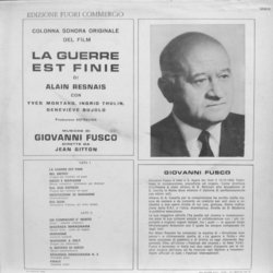 La Guerre est Finie Soundtrack (Giovanni Fusco) - CD Back cover