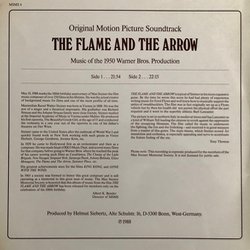 The Flame and the Arrow Soundtrack (Max Steiner) - CD Back cover