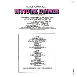 Histoire d'aimer Soundtrack (Guido De Angelis, Maurizio De Angelis) - CD Back cover