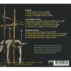 Teorema - La Stagione dei sensi - Vergogna Schifosi Soundtrack (Ennio Morricone) - CD Back cover