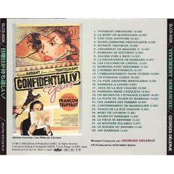 Vivement Dimanche! Soundtrack (Georges Delerue) - CD Back cover