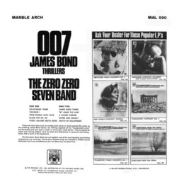 James Bond Thrillers!! Including Goldfinger Soundtrack (John Barry, Zero Zero Seven Band) - CD Back cover