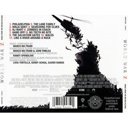 World War Z Soundtrack (Marco Beltrami) - CD Back cover