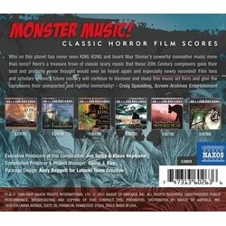 Monster Music: Classic Horror Film Scores Soundtrack (Paul Dessau, Benjamin Frankel, Wojciech Kilar, Hans J. Salter, Frank Skinner, Max Steiner) - CD Back cover