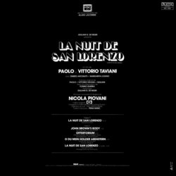 La Nuit de San Lorenzo Soundtrack (Nicola Piovani) - CD Back cover