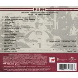 Rush Soundtrack (Various Artists, Hans Zimmer) - CD Back cover
