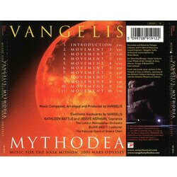Mythodea Soundtrack ( Vangelis) - CD Back cover