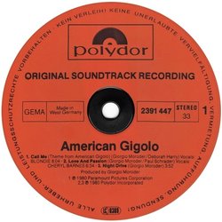 American Gigolo Soundtrack (Giorgio Moroder) - cd-inlay