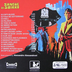 Sangue di Sbirro Soundtrack (Alessandro Alessandroni) - CD Back cover