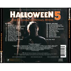Halloween 5: The revenge of Michael Myers Soundtrack (Alan Howarth) - CD Back cover