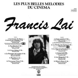 Les Plus Belles Mlodies du Cinema Soundtrack (Francis Lai) - CD Back cover