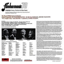 Filmharmonic 70 Soundtrack (Various Artists) - CD Back cover