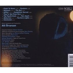 The Fourth Kind Soundtrack (Atli rvarsson) - CD Back cover