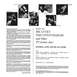 Themes From Mr. Lucky The Untouchables and Other TV Action Jazz Soundtrack (Elmer Bernstein, George Duning, Herschel Burke Gilbert, Jay Livingston, Henry Mancini, Nelson Riddle, Stanley Wilson) - CD Back cover