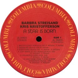 A Star is Born Soundtrack (Roger Kellaway, Kris Kristofferson, Barbra Streisand) - cd-inlay