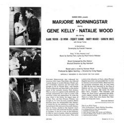 Marjorie Morningstar Soundtrack (Max Steiner) - CD Back cover