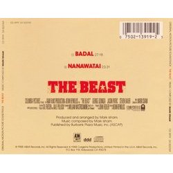 The Beast Soundtrack (Mark Isham) - CD Back cover