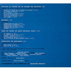 Almodovar Early Films Soundtrack (Bernardo Bonezzi) - CD Back cover