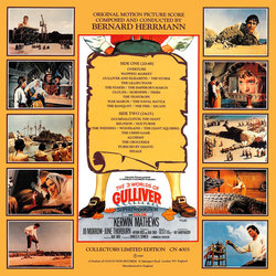 The 3 Worlds of Gulliver Soundtrack (Bernard Herrmann) - CD Back cover
