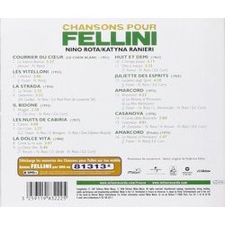 Chansons pour Fellini Soundtrack (Various Artists, Katyna Ranieri, Nino Rota) - CD Back cover