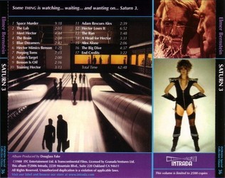 Saturn 3 Soundtrack (Elmer Bernstein) - CD Back cover