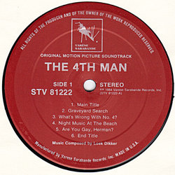 The 4th Man Soundtrack (Loek Dikker) - cd-inlay