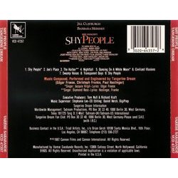Shy People Soundtrack ( Tangerine Dream) - CD Back cover