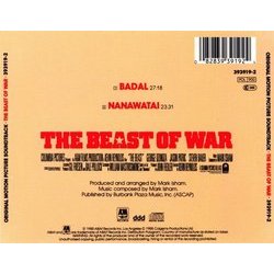 The Beast of War Soundtrack (Mark Isham) - CD Back cover