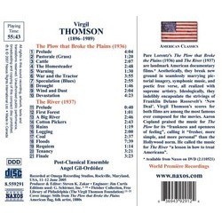The Plow that Broke the Plains / The River Soundtrack (Virgil Thomson) - CD Back cover