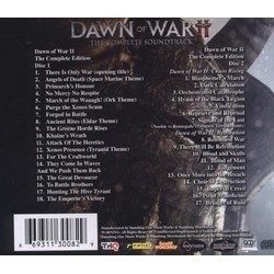 Warhammer 40,000: Dawn Of War 2 Soundtrack (Doyle W. Donehoo) - CD Back cover