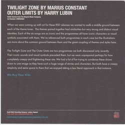 The Twilight Zone / The Outer Limits Soundtrack (Marius Constant, Harry Lubin) - CD Back cover