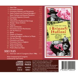 I Briganti Italiani Soundtrack (Angelo Francesco Lavagnino) - CD Back cover