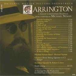 Carrington Soundtrack (Michael Nyman) - CD Back cover