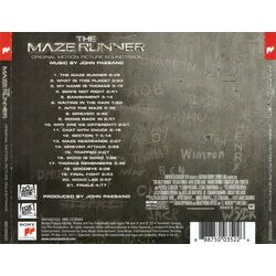 The Maze Runner Soundtrack (John Paesano) - CD Back cover