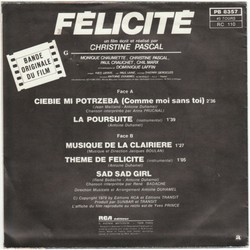 Flicit Soundtrack (Antoine Duhamel) - CD Back cover