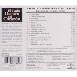 El Lado Oscuro del Corazn Soundtrack (Osvaldo Montes) - CD Back cover