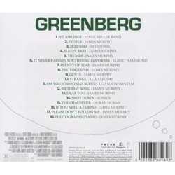 Greenberg Soundtrack (Various Artists, James Murphy) - CD Back cover
