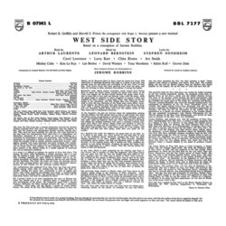 West Side Story Soundtrack (Leonard Bernstein, Carol Lawrence, Chita Rivera, Jerome Robbins, Stephen Sondheim) - CD Trasero