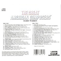 The Great American Composers: Harry Warren Soundtrack (Various Artists, Harry Warren) - CD Back cover