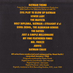 Neal Hefti - Batman Selections Soundtrack (Neal Hefti) - CD cover