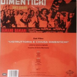L'Istruttoria  Chiusa: Dimentichi Soundtrack (Ennio Morricone) - CD Back cover