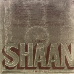 Shaan Soundtrack (Various Artists, Anand Bakshi, Rahul Dev Burman) - CD Back cover